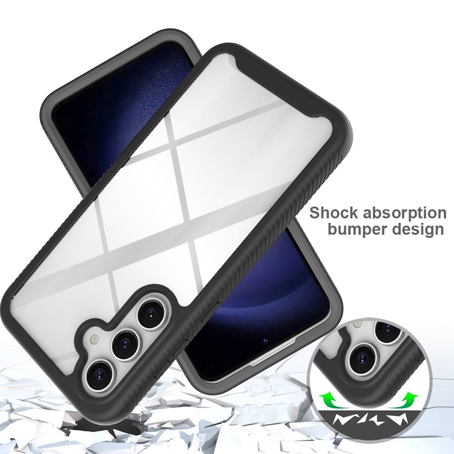 Für Samsung Galaxy S24 FE Solid Color Series PC + TPU Hülle PET Folie Case Lila
