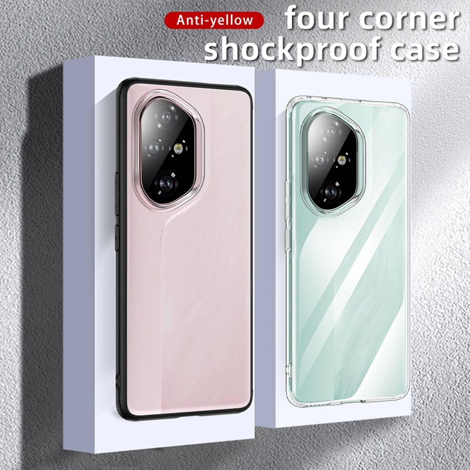 Für Honor 300 Ultra Armor Clear TPU / PC verstärkte Ecken Schutz Hülle Schwarz