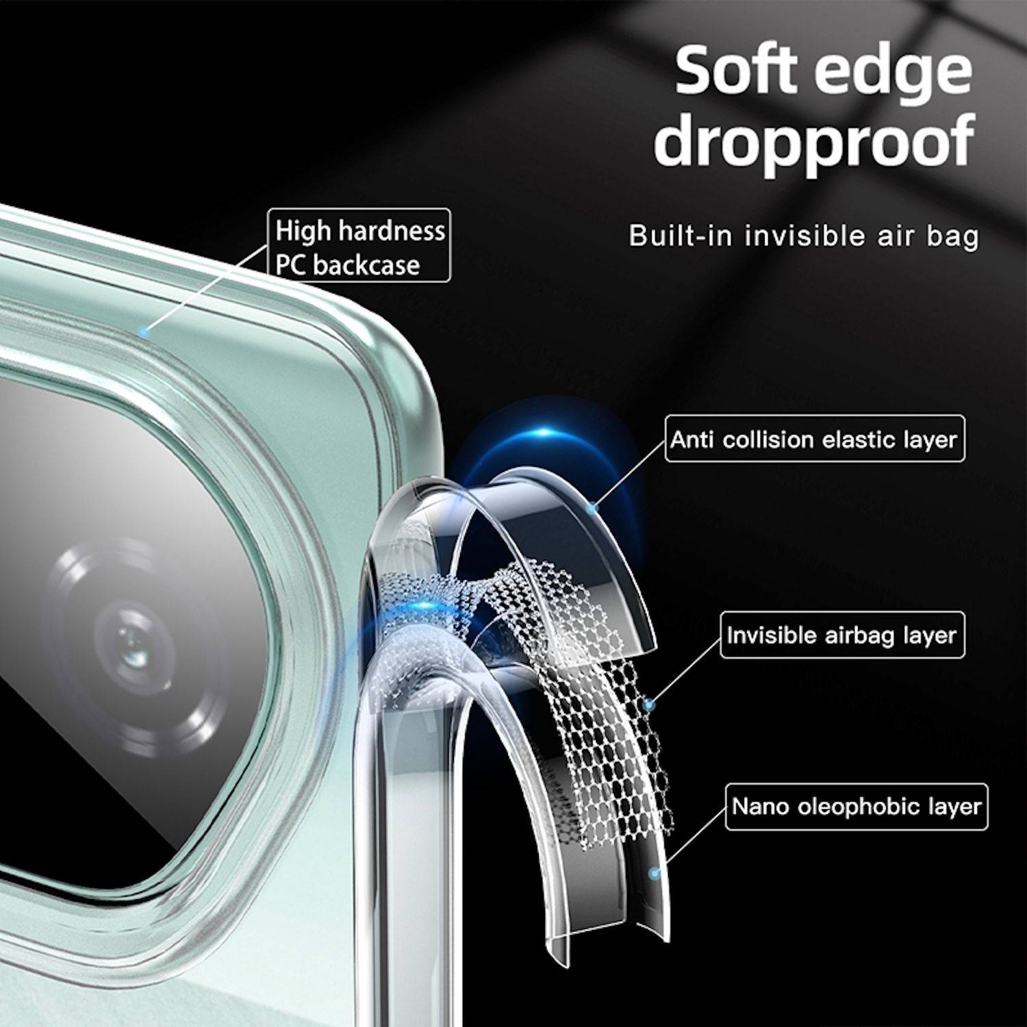 Für Honor 300 Ultra Armor Clear TPU / PC verstärkte Ecken Schutz Hülle Schwarz