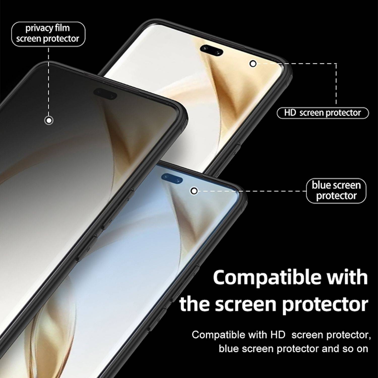 Für Honor 300 Ultra Armor Clear TPU / PC verstärkte Ecken Schutz Hülle Schwarz