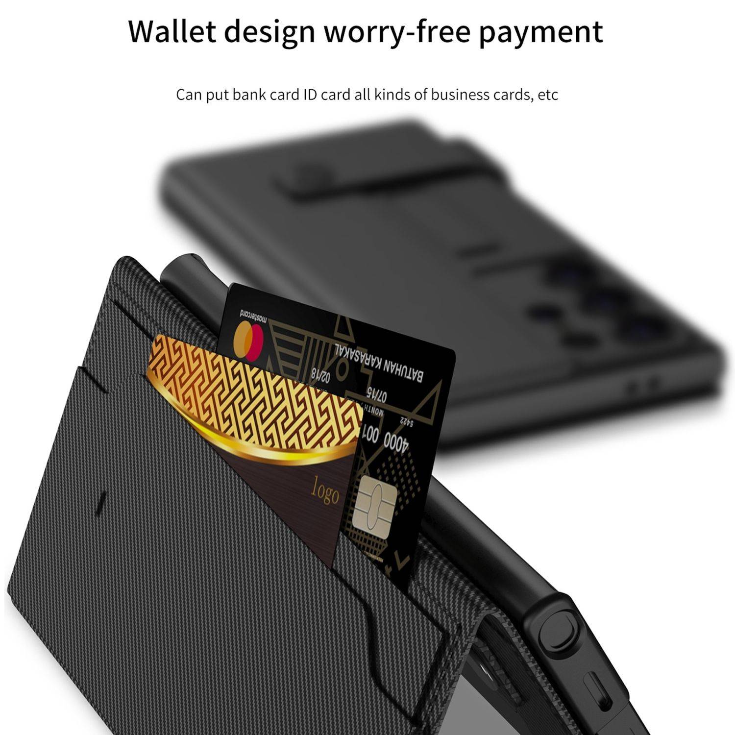 Für Samsung Galaxy S25 Ultra GKK MagSafe Flip Wallet Leder / TPU Hülle Schwarz