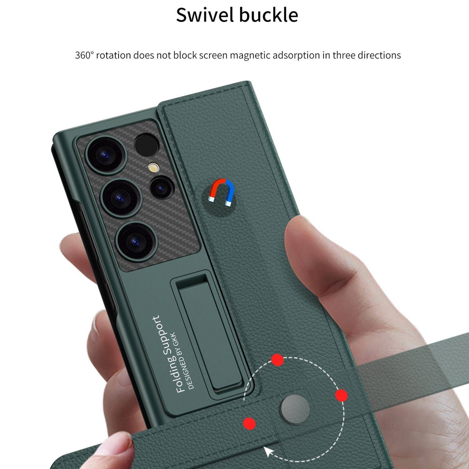 Für Samsung Galaxy S25 Ultra GKK MagSafe Flip Wallet Leder / TPU Hülle Case Rot