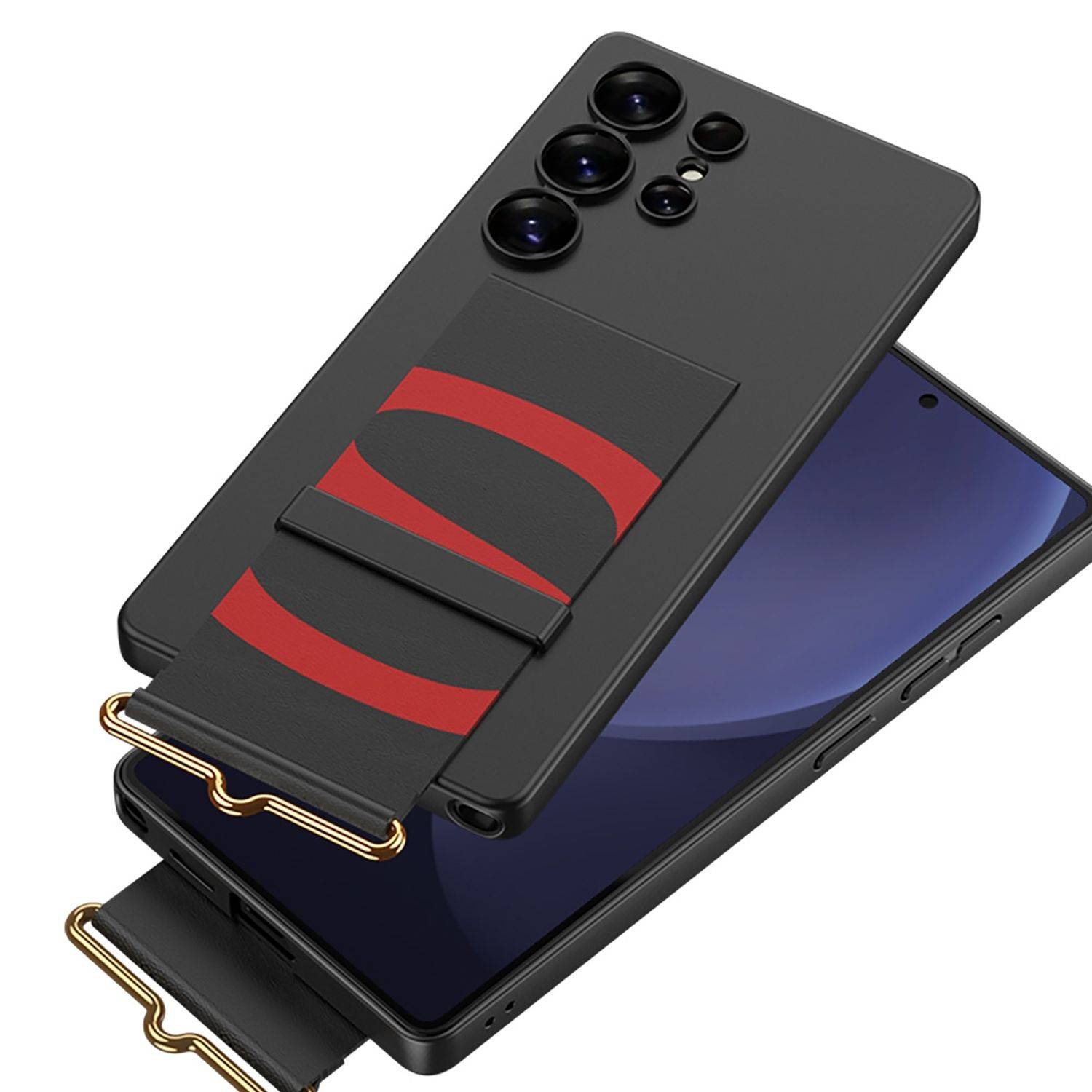 Für Samsung Galaxy S25 Ultra GKK Ultra dünne Hülle mit Armband Halter Case Grau