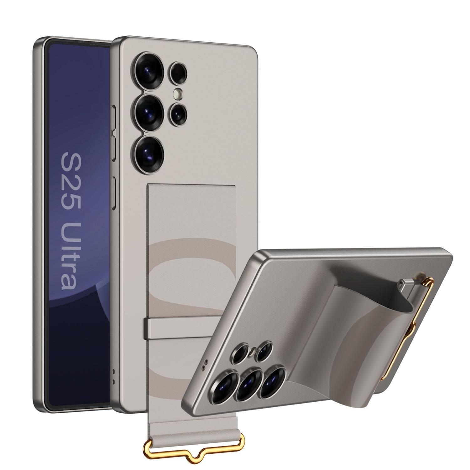 Für Samsung Galaxy S25 Ultra GKK Ultra dünne Hülle mit Armband Halter Case Grau