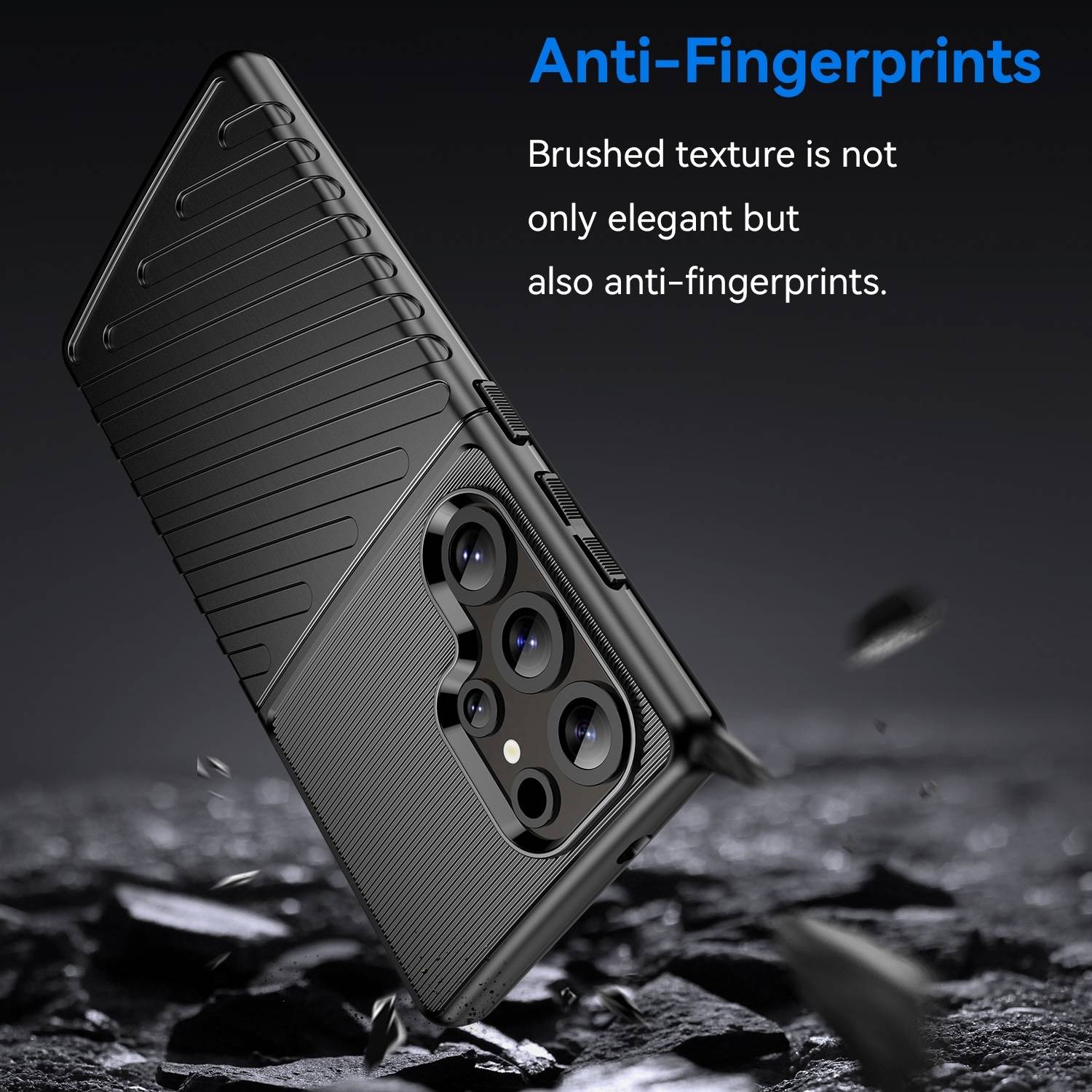 Für Samsung Galaxy S25 Ultra 5G Schockfeste Thunderbolt TPU Handy Hülle Schwarz
