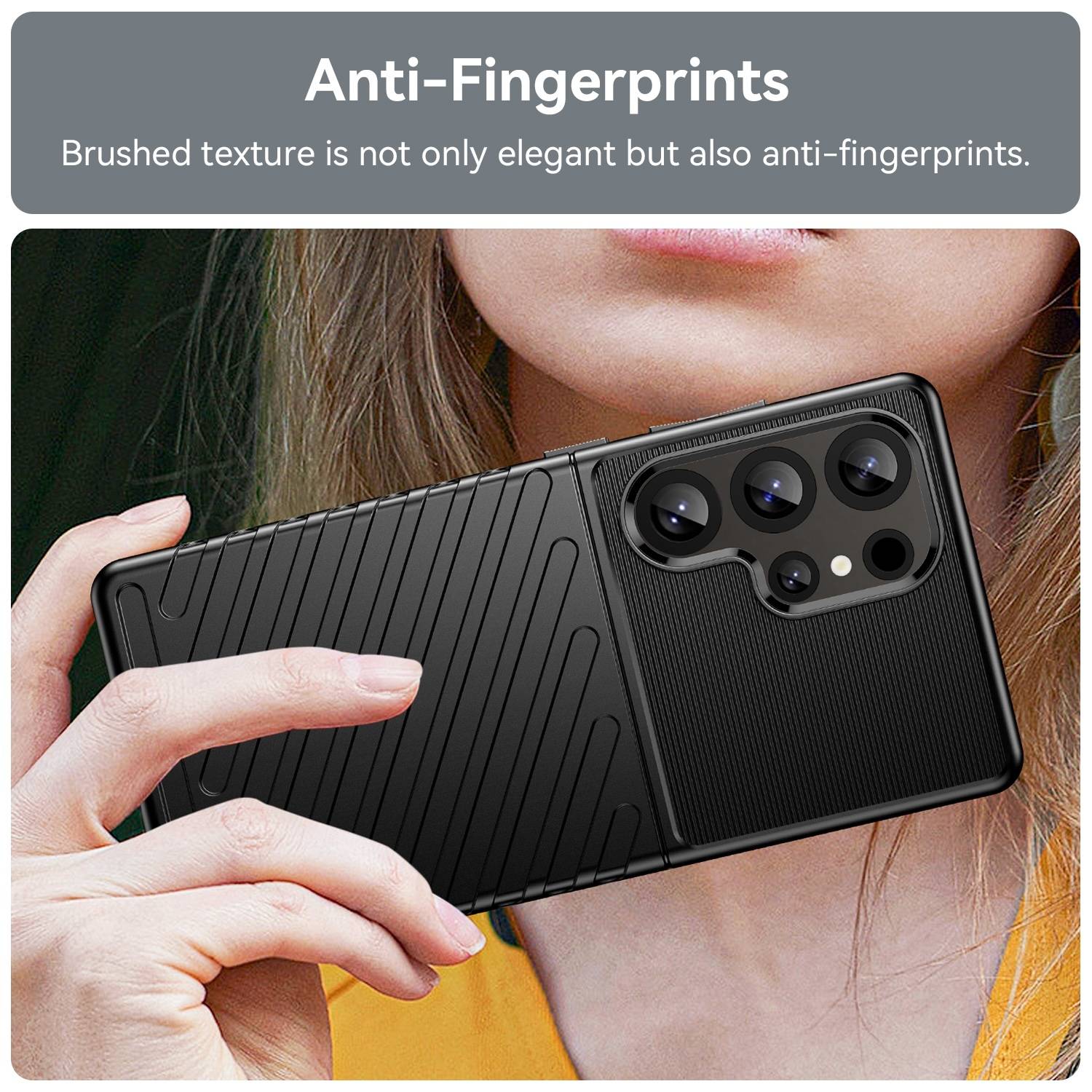 Für Samsung Galaxy S25 Ultra 5G Schockfeste Thunderbolt TPU Handy Hülle Schwarz