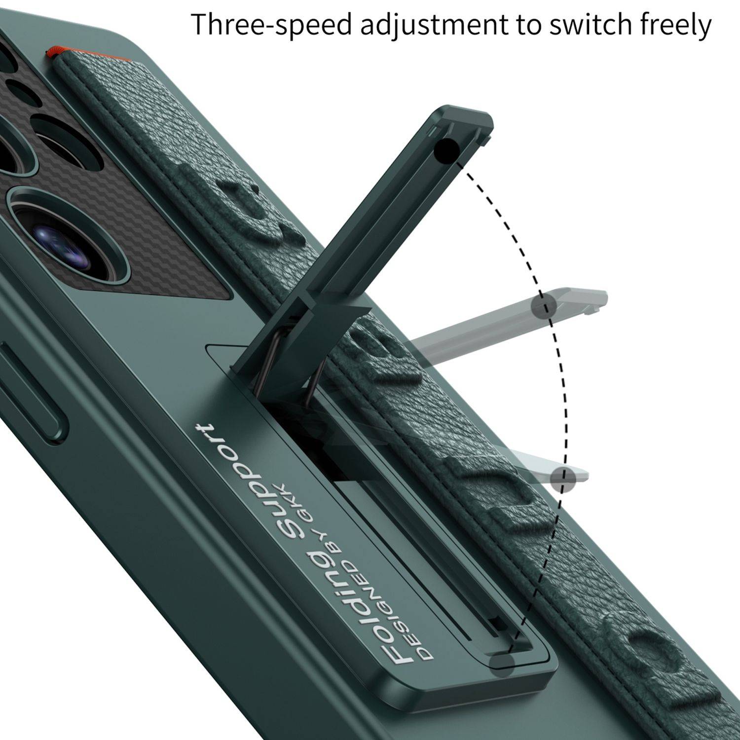 Für Samsung Galaxy S25 Ultra GKK Ultra dünne Armband Hülle mit Halterung Carbon