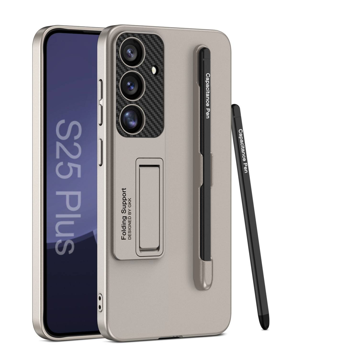 Für Samsung Galaxy S25 Plus GKK Halterung Hülle Stifthalterung + Stift Titan