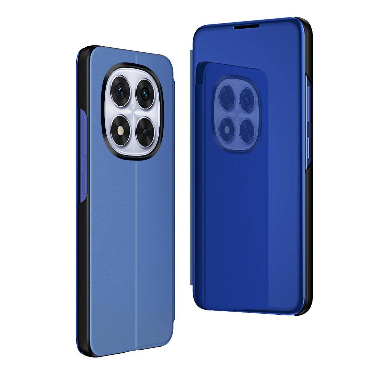 Für Xiaomi Redmi Note 14 Pro 5G View Spiegel Handy Smart Cover Wake UP Funktion Case Blau