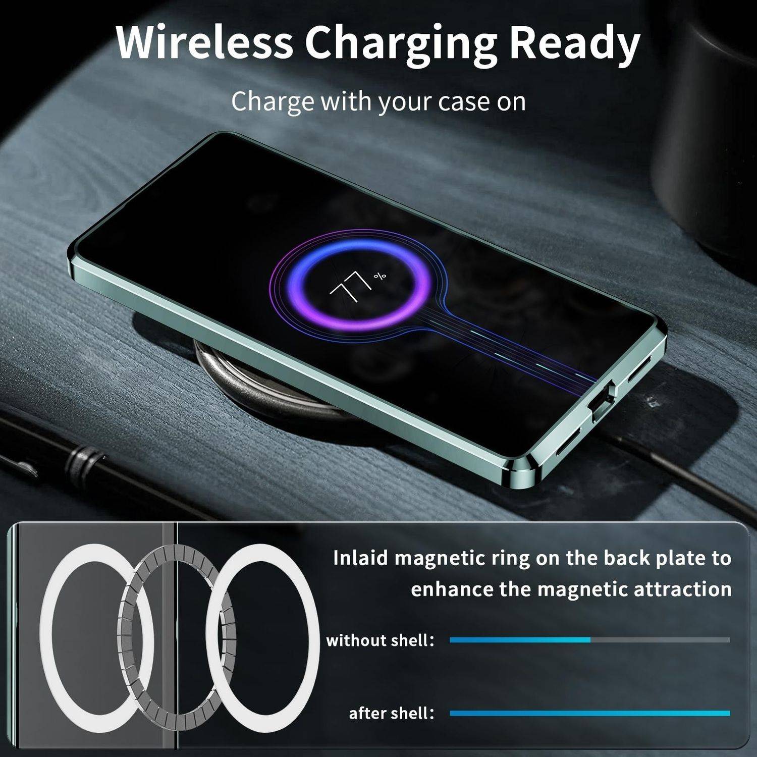 Für Samsung Galaxy S25 5G Magnetische Magsafe Frosted Metall Design Schutz Hülle Cover Grün