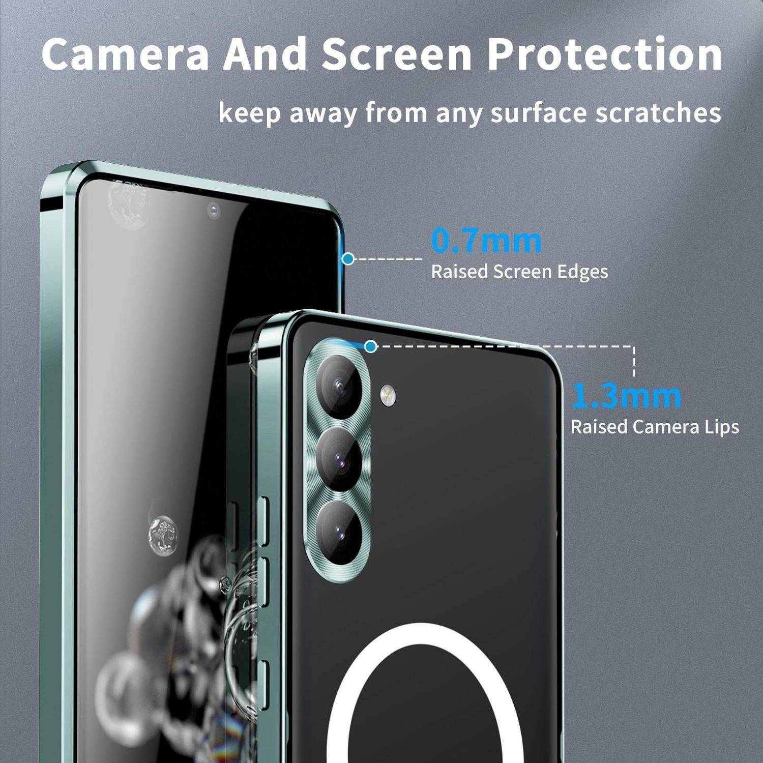 Für Samsung Galaxy S25 5G Magnetische Magsafe Frosted Metall Design Schutz Hülle Cover Grün
