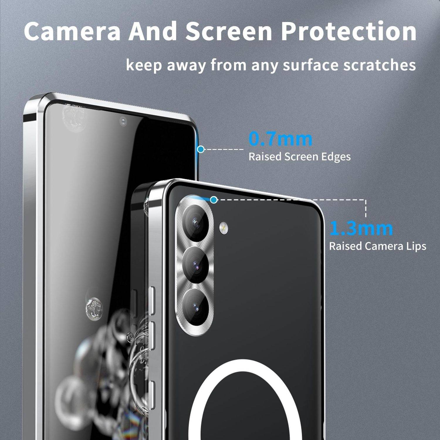 Für Samsung Galaxy S25 Plus 5G Magnetische Magsafe Frosted Metall Design Schutz Hülle Cover Silber