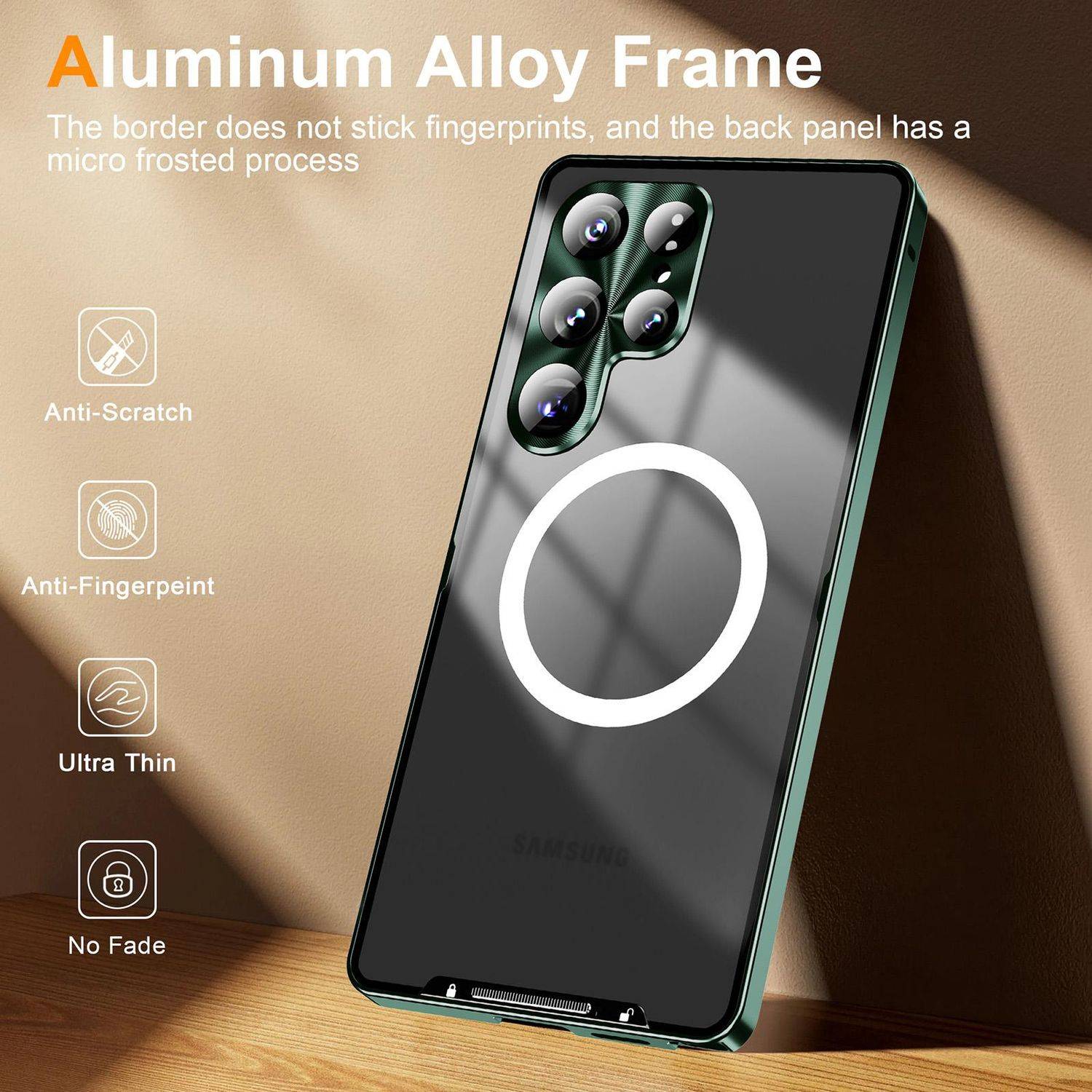 Für Samsung Galaxy S25 Ultra 5G Magnetische Magsafe Frosted Metall Design Schutz Hülle Cover Lila
