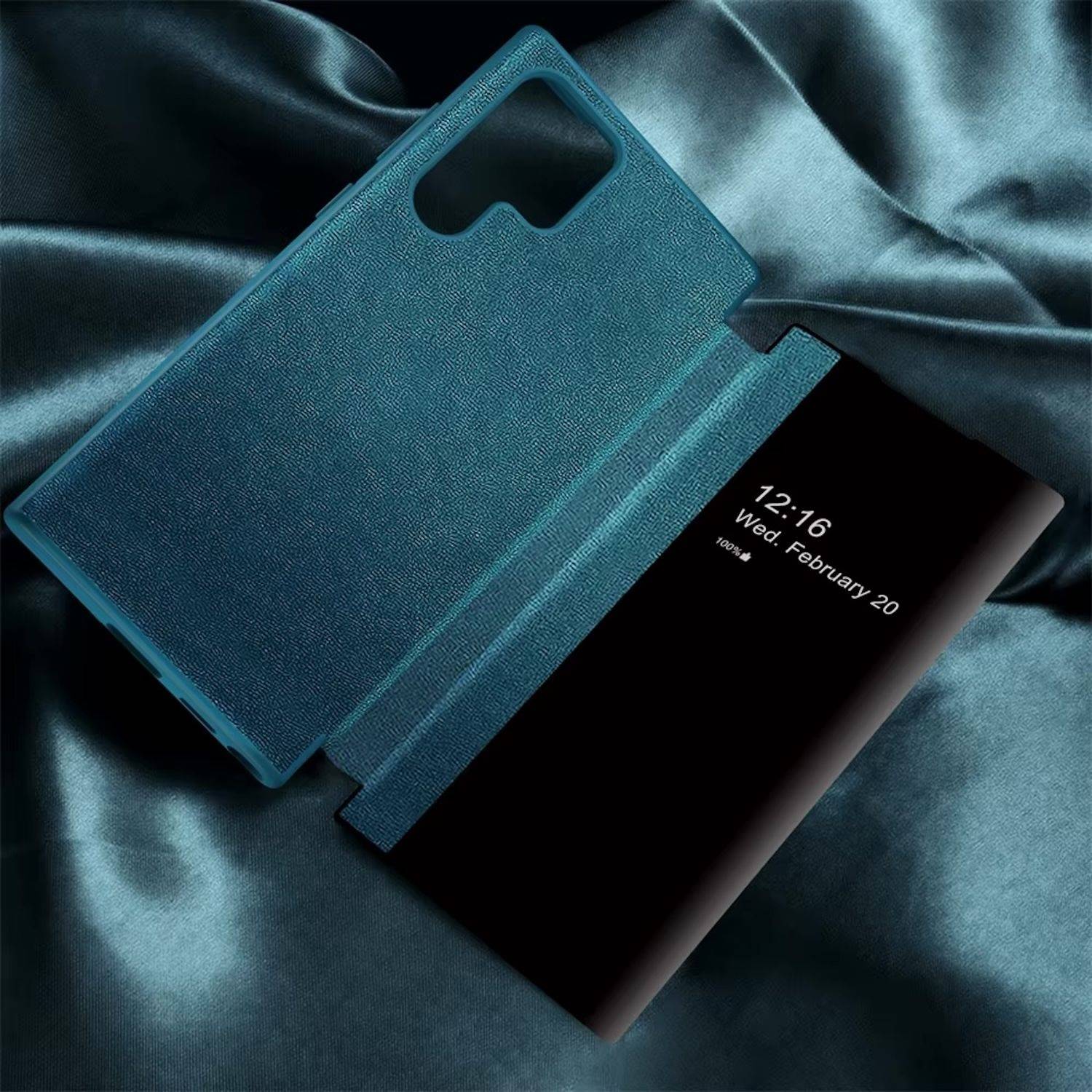 Für Samsung Galaxy S25 5G View Spiegel Handy Smart Cover Wake UP Funktion Case Schwarz