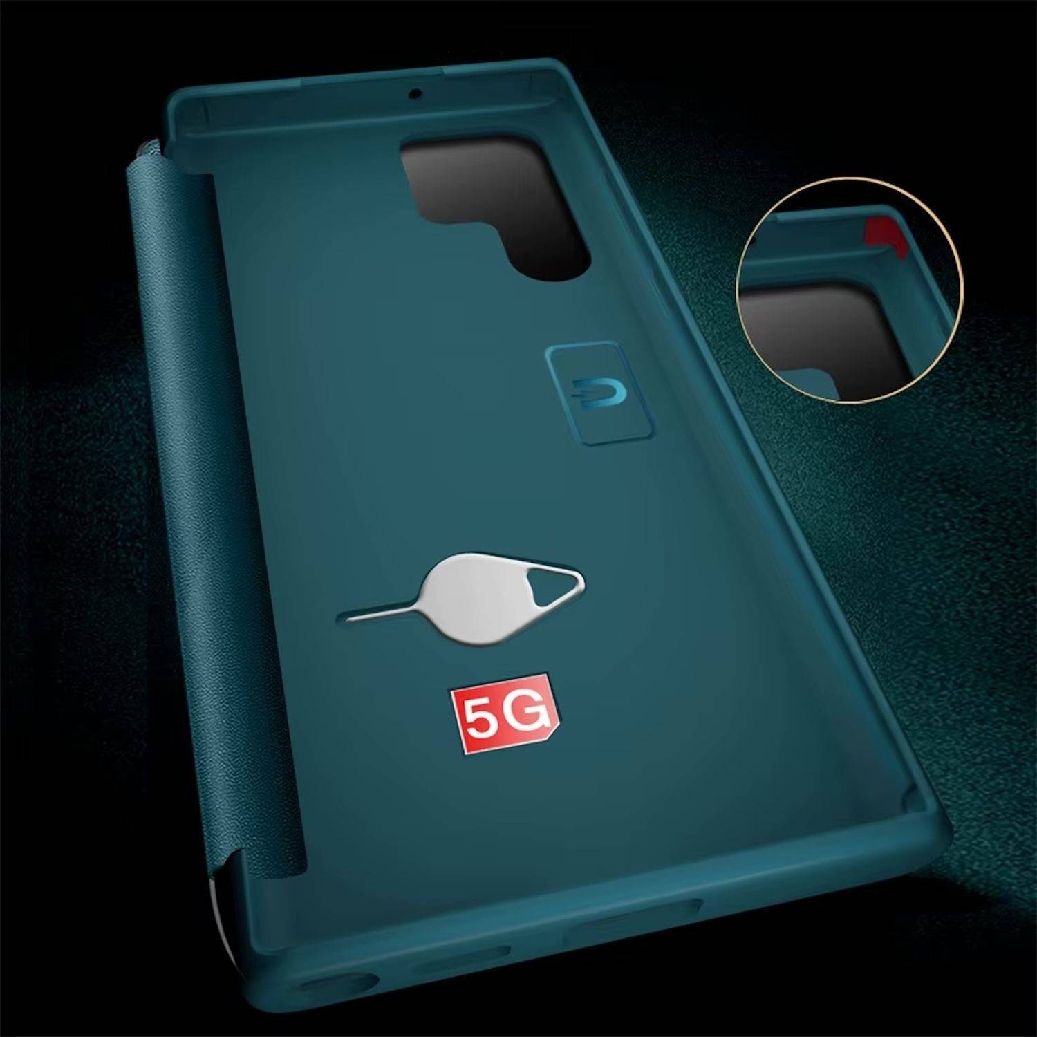 Für Samsung Galaxy S25 Plus 5G View Spiegel Handy Smart Cover Wake UP Funktion Case Orange