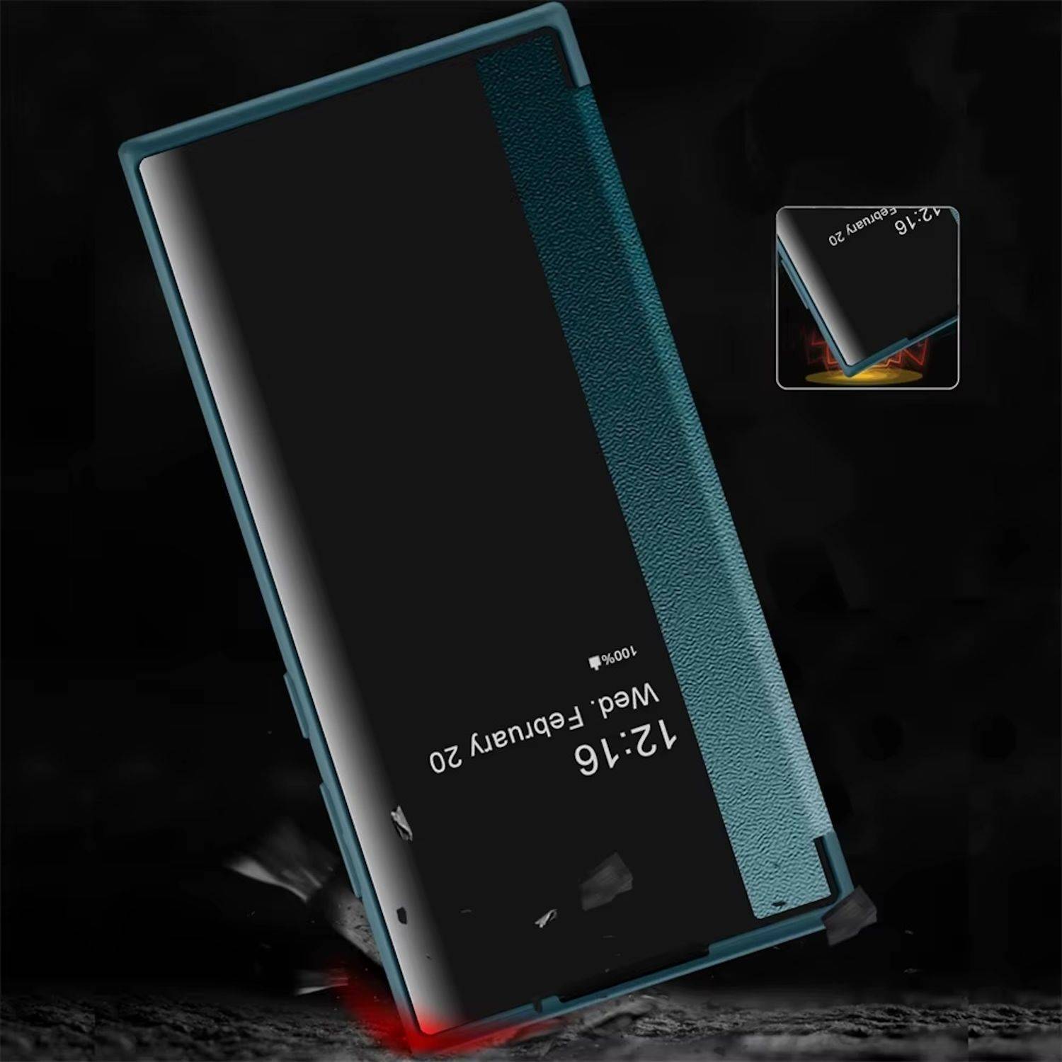 Für Samsung Galaxy S25 Ultra 5G View Spiegel Handy Smart Cover Wake UP Funktion Case Lila