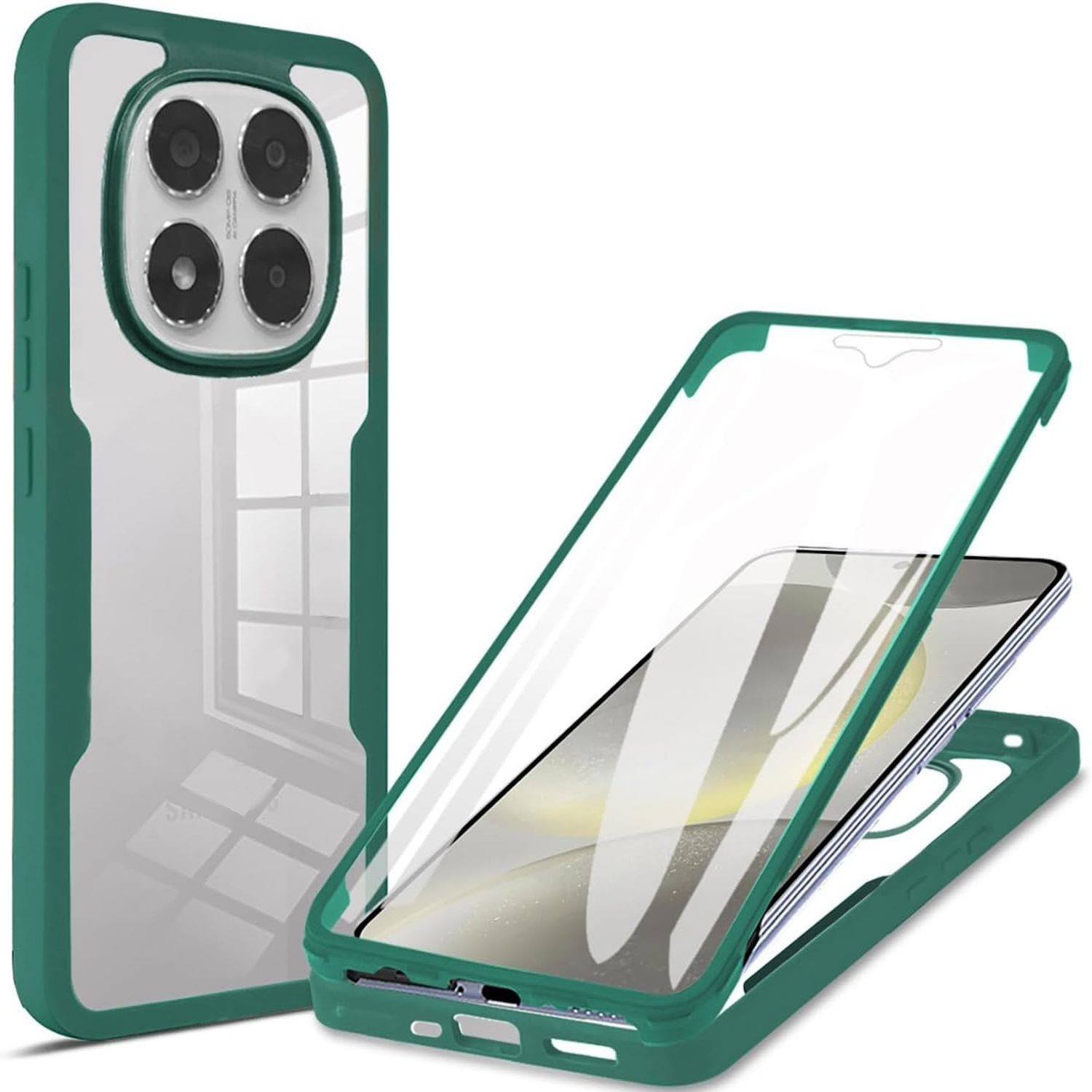 Für Xiaomi Redmi Note 14 Pro / Pro Plus 5G Full Cover Acrylic TPU Hülle D- Grün