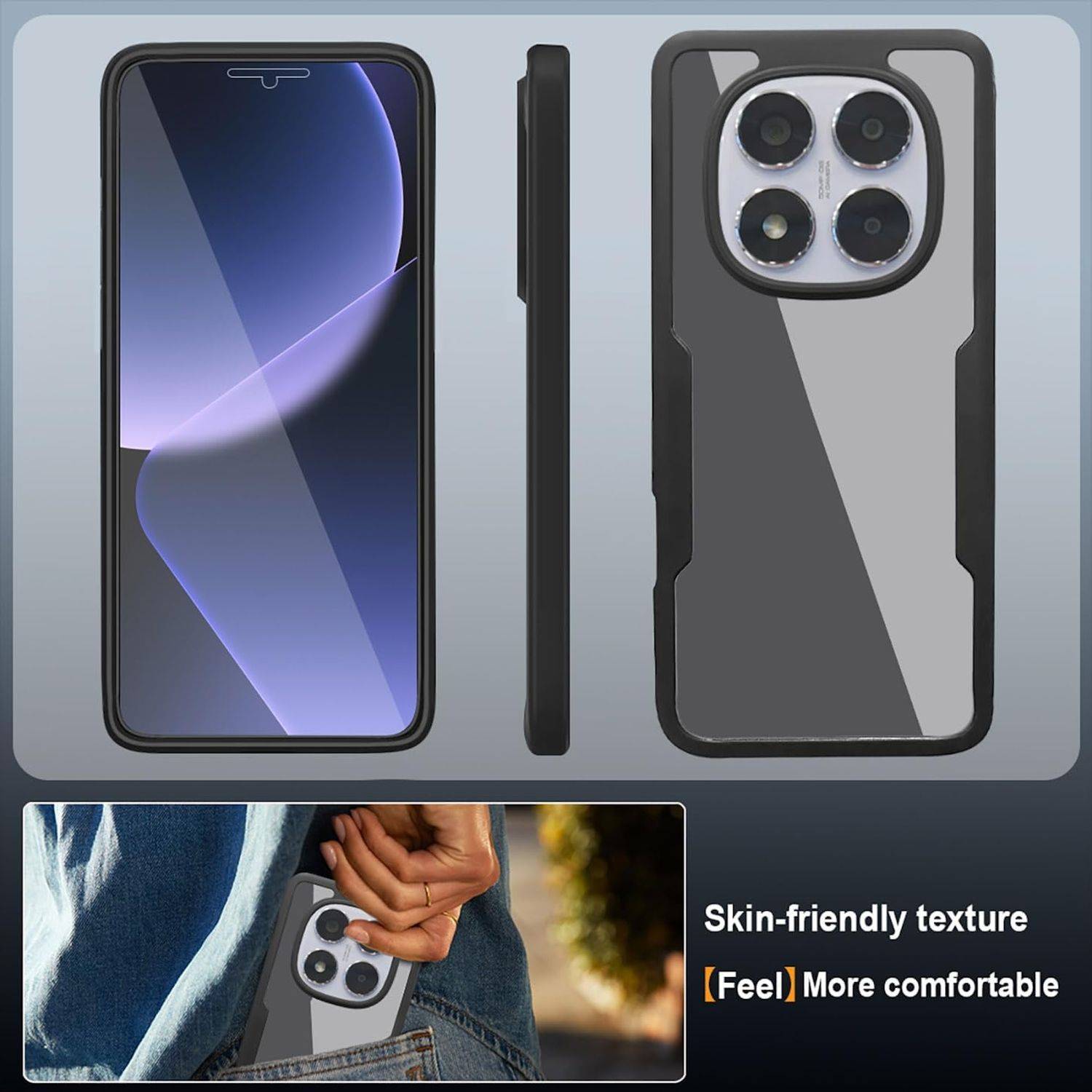 Für Xiaomi Redmi Note 14 Pro / Pro Plus 5G Full Cover Acrylic TPU Hülle Rot