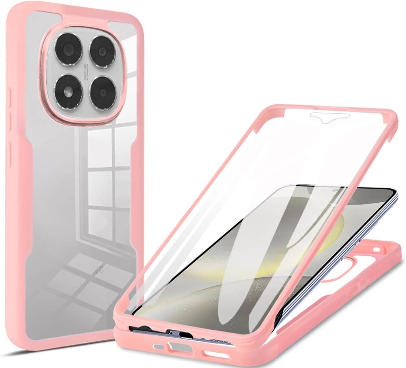 Für Xiaomi Redmi Note 14 Pro / Pro Plus 5G Full Cover Acrylic TPU Hülle Rosa