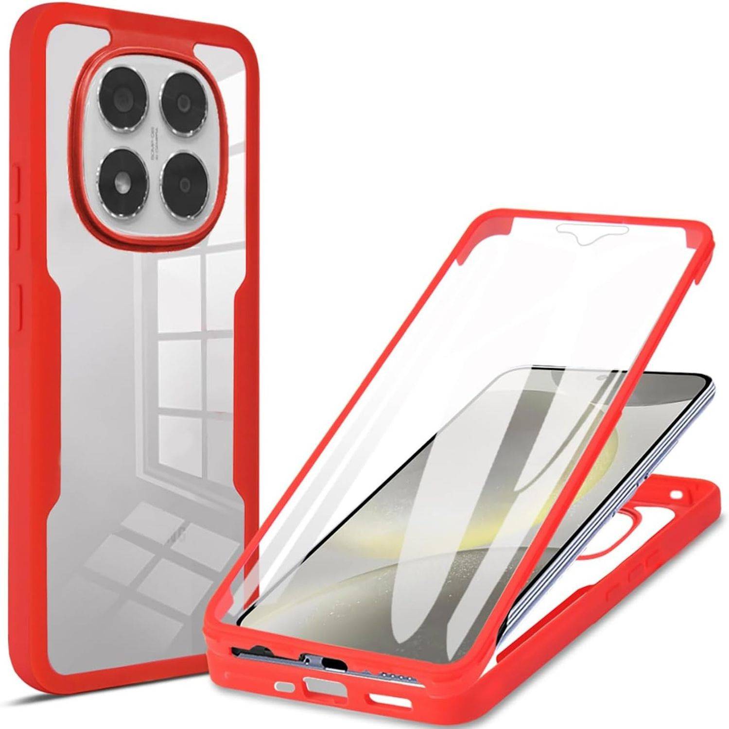 Für Xiaomi Redmi Note 14 Pro / Pro Plus 5G Full Cover Acrylic TPU Hülle Rot