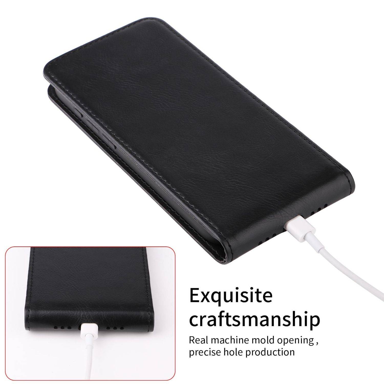 Für ZTE Blade A35 / A55 Magnetische Vertikale Wallet Fach Flip Kunstleder Hülle