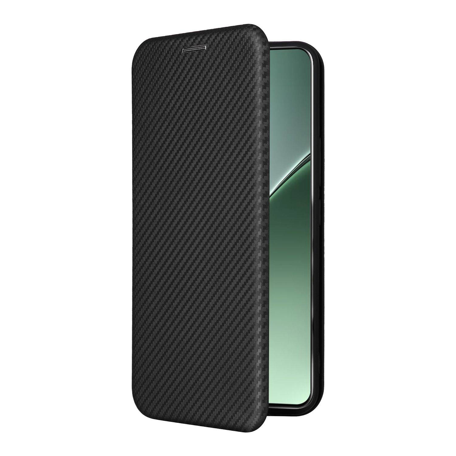 Für Xiaomi 15 Pro Carbon Faser Textur Hybrid Flip Design Schutz Hülle Schwarz