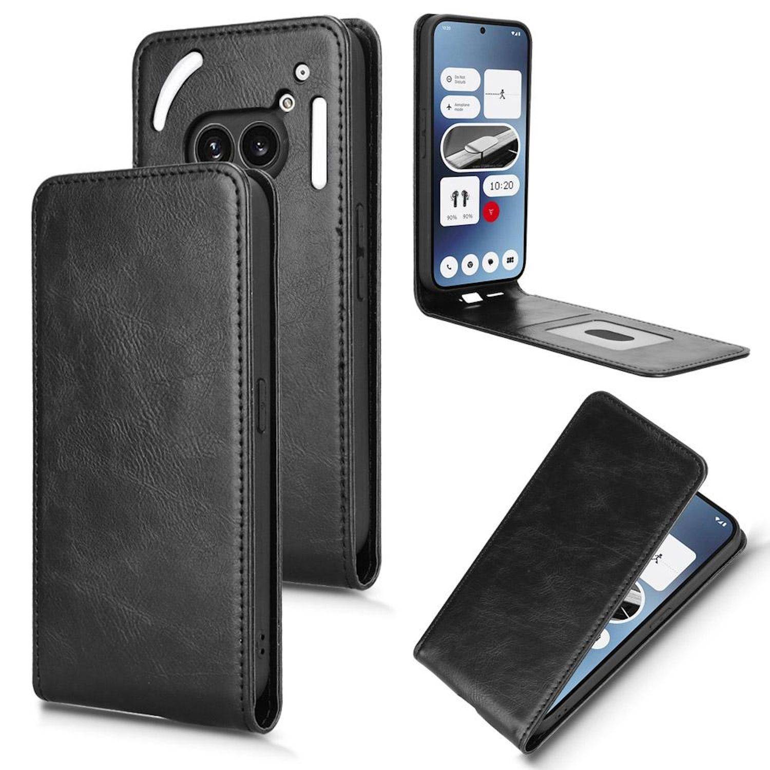 Für Nothing Phone 2a / Plus Magnetische Vertikale Wallet Flip Kunstleder Hülle
