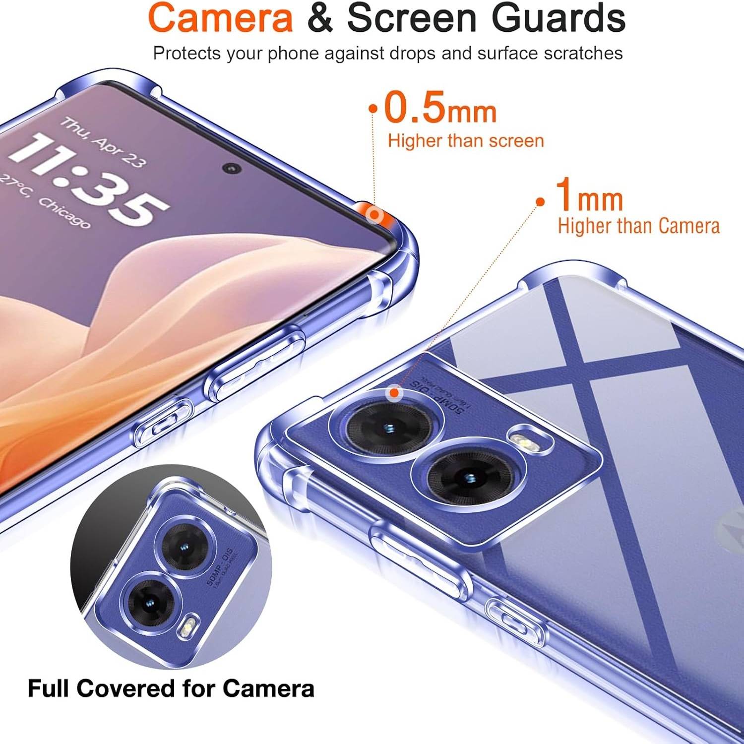 Für Motorola Moto G85 5G Schock TPU Schutz Hülle Handy Hülle Cover Transparent