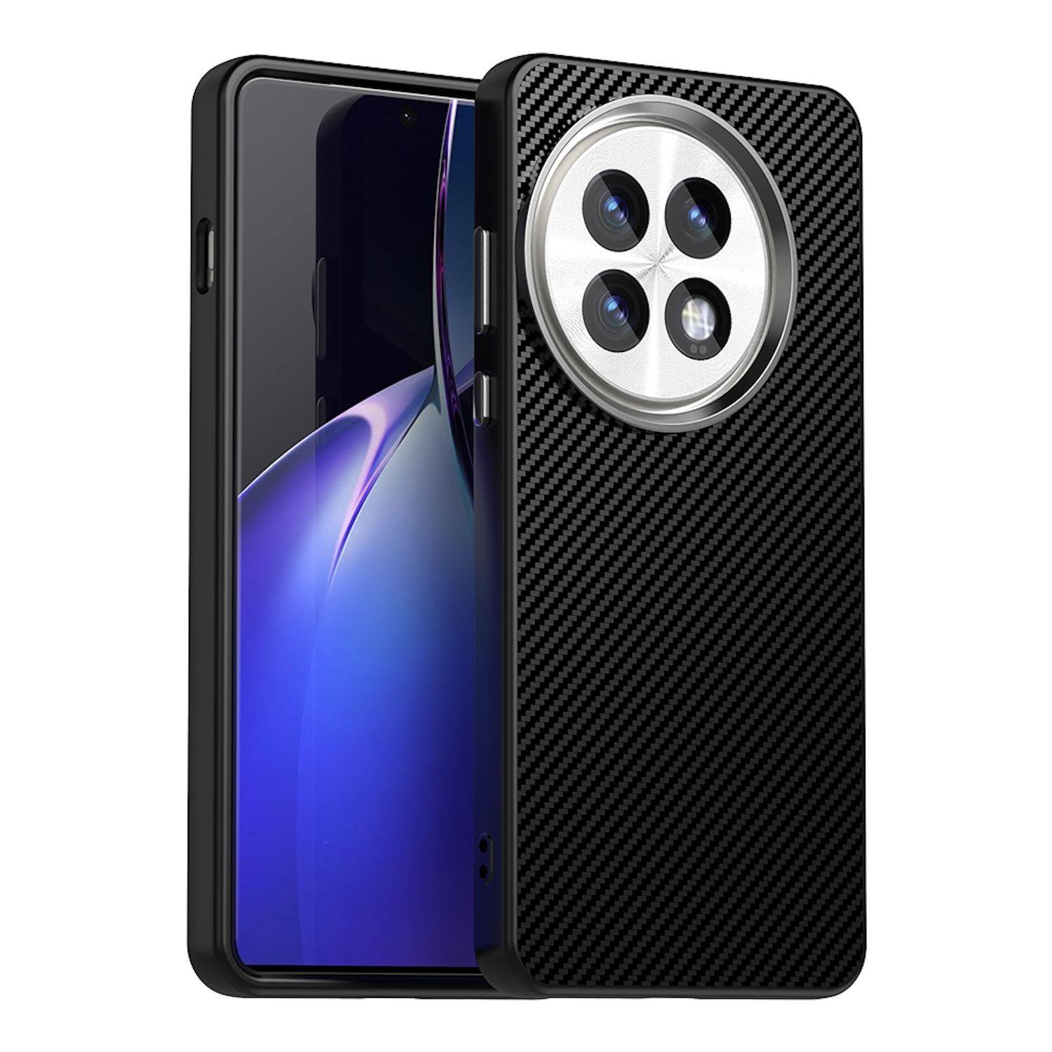 Für OnePlus 13 Carbon Faser IMD Textur Hybrid Design Schutz Handy Hülle Schwarz