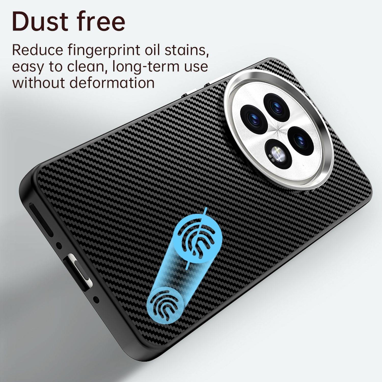 Für OnePlus 13 Carbon Faser IMD Textur Hybrid Design Schutz Handy Hülle Schwarz