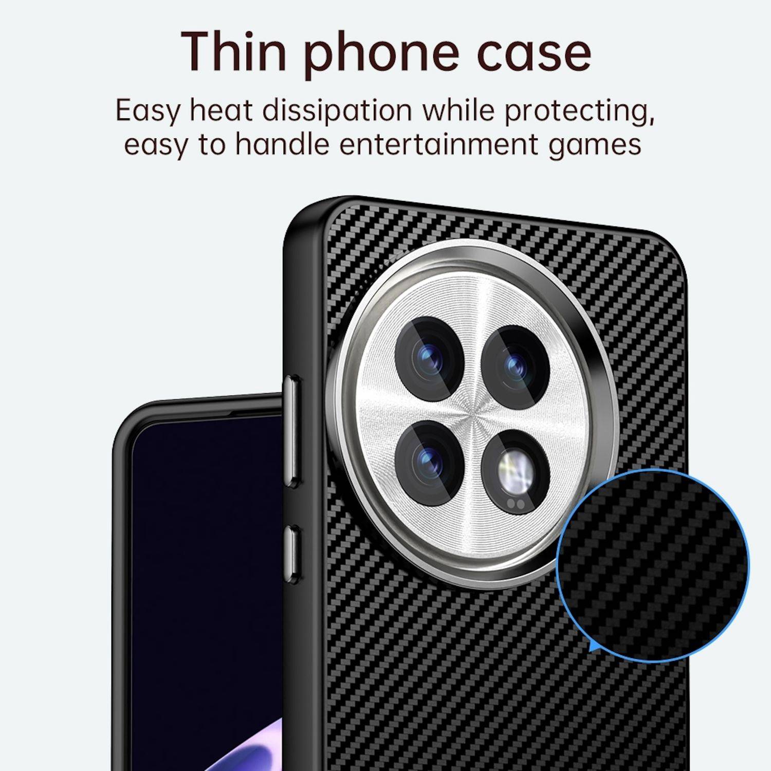 Für OnePlus 13 Carbon Faser IMD Textur Hybrid Design Schutz Handy Hülle Schwarz