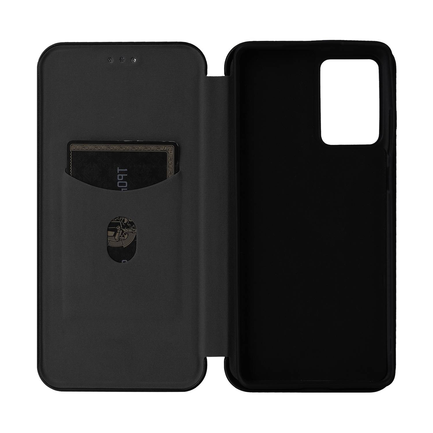 Für Motorola Moto G85 Carbon Faser Textur Hybrid Flip Schutz Handy Hülle Schwarz