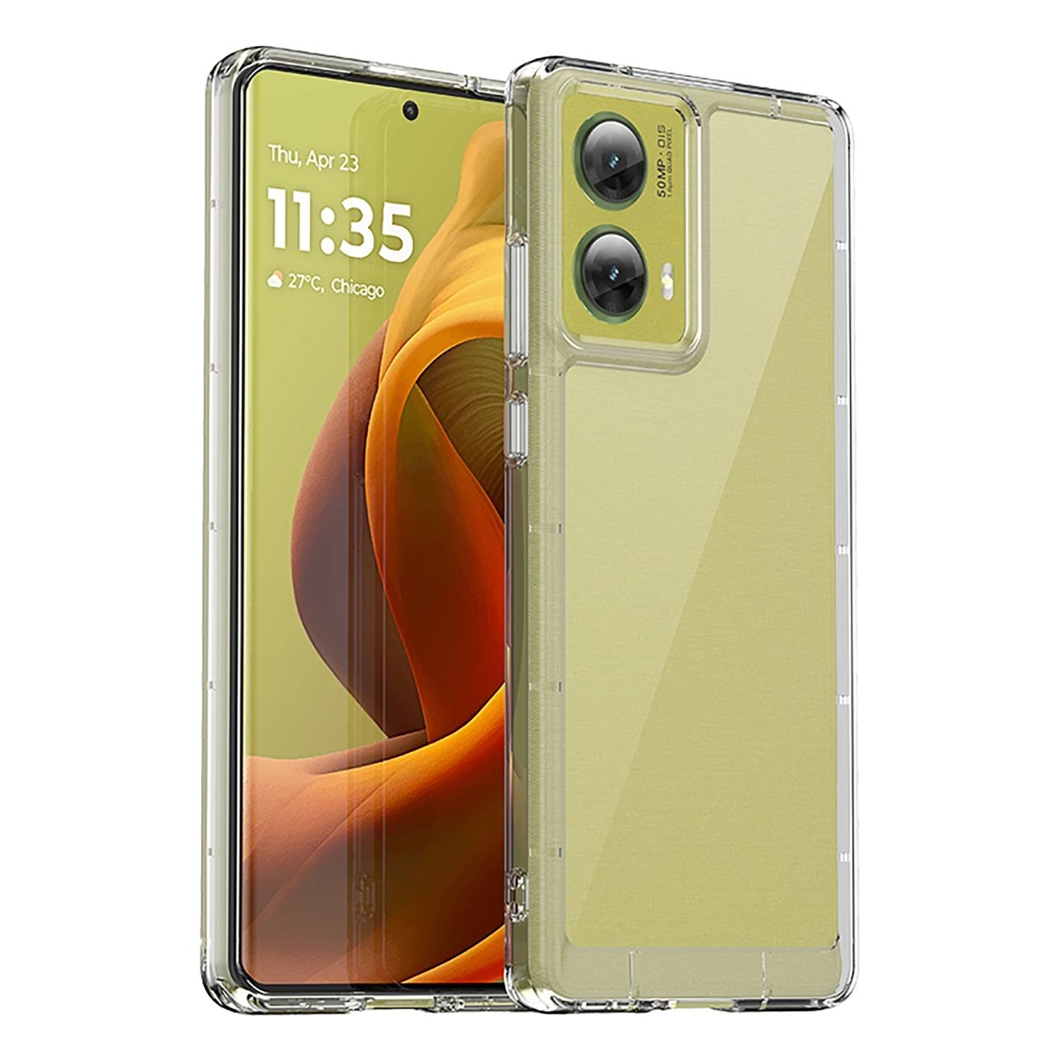 Für Motorola Moto G85 Colorful Series TPU Acryl Hybrid Schutz Hülle Transparent