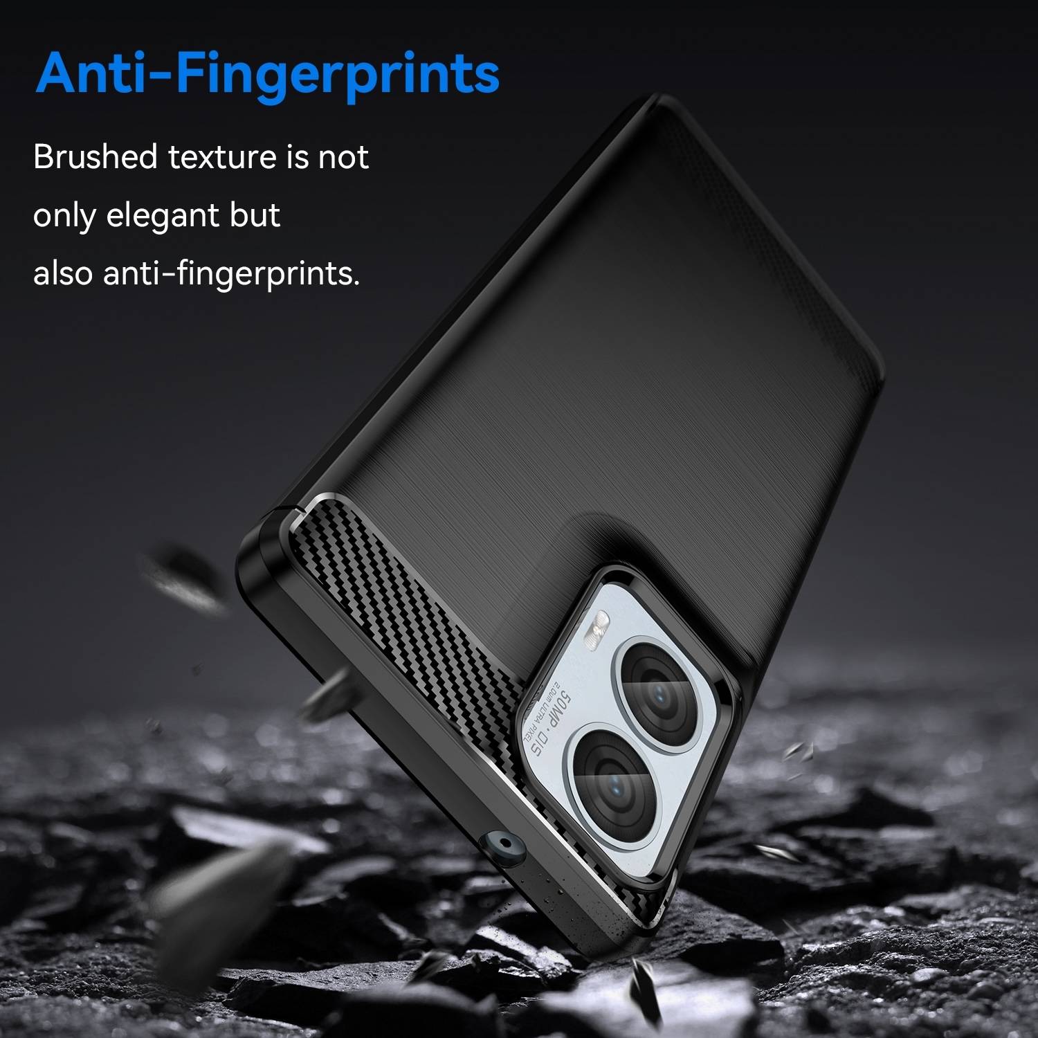 Für Motorola Moto G85 5G Carbon Brushed Design Textur TPU Handy Hülle Schwarz