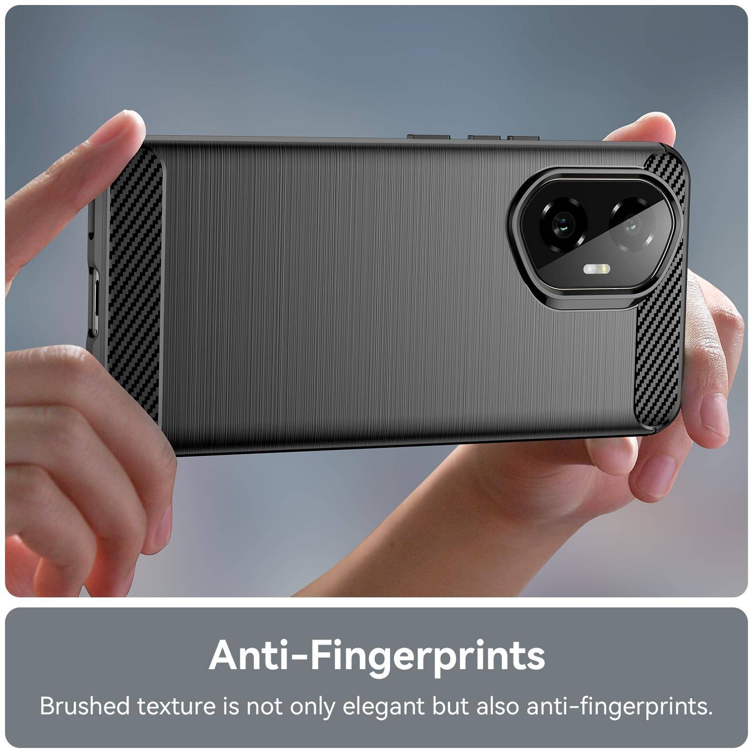 Für Honor 300 Carbon Faser Brushed Design Textur TPU Handy Hülle Cover Schwarz