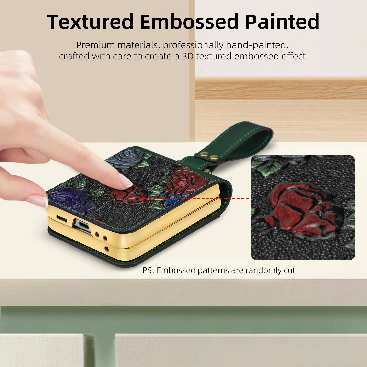 Für Samsung Galaxy Z Flip6 Full Cover Motiv Hülle Handschlaufe integriertem Glas