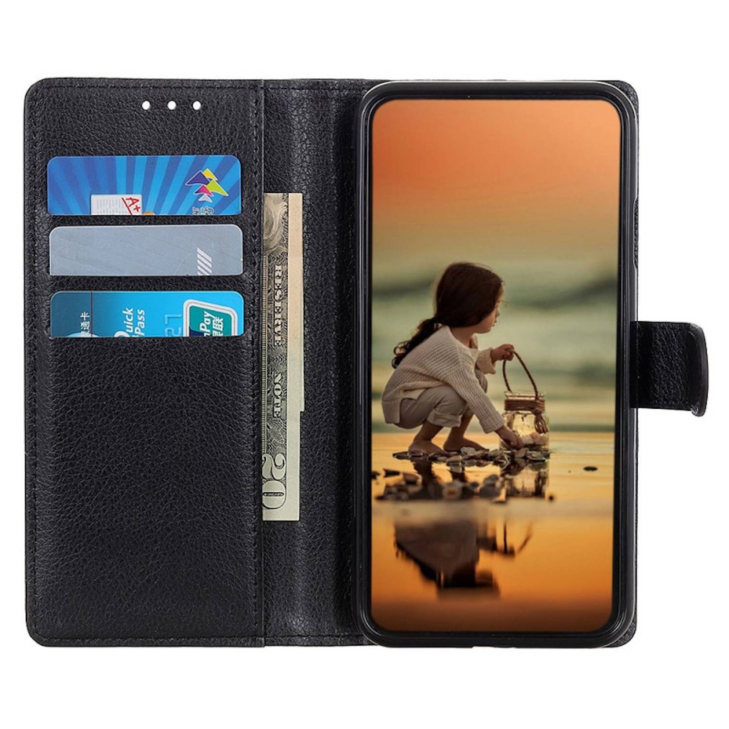 Für Honor Magic 7 Lite / X9c Smart Handy Tasche Schwarz Etuis Kunst-Leder Hülle Cover Case Book