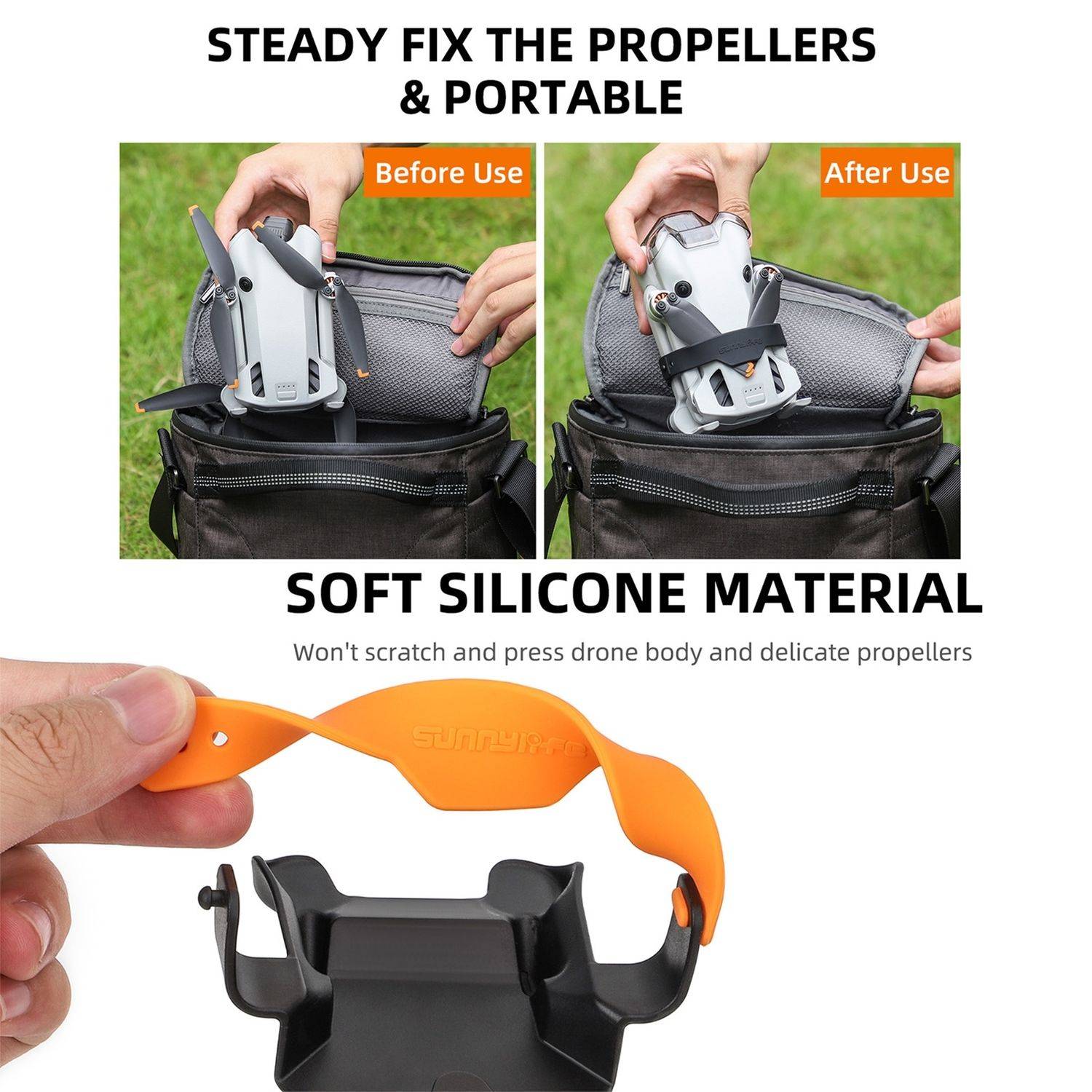 Für DJI Mini 4 Pro Propeller Halterung Schutzfixierung Transport Zubehör Schwarz