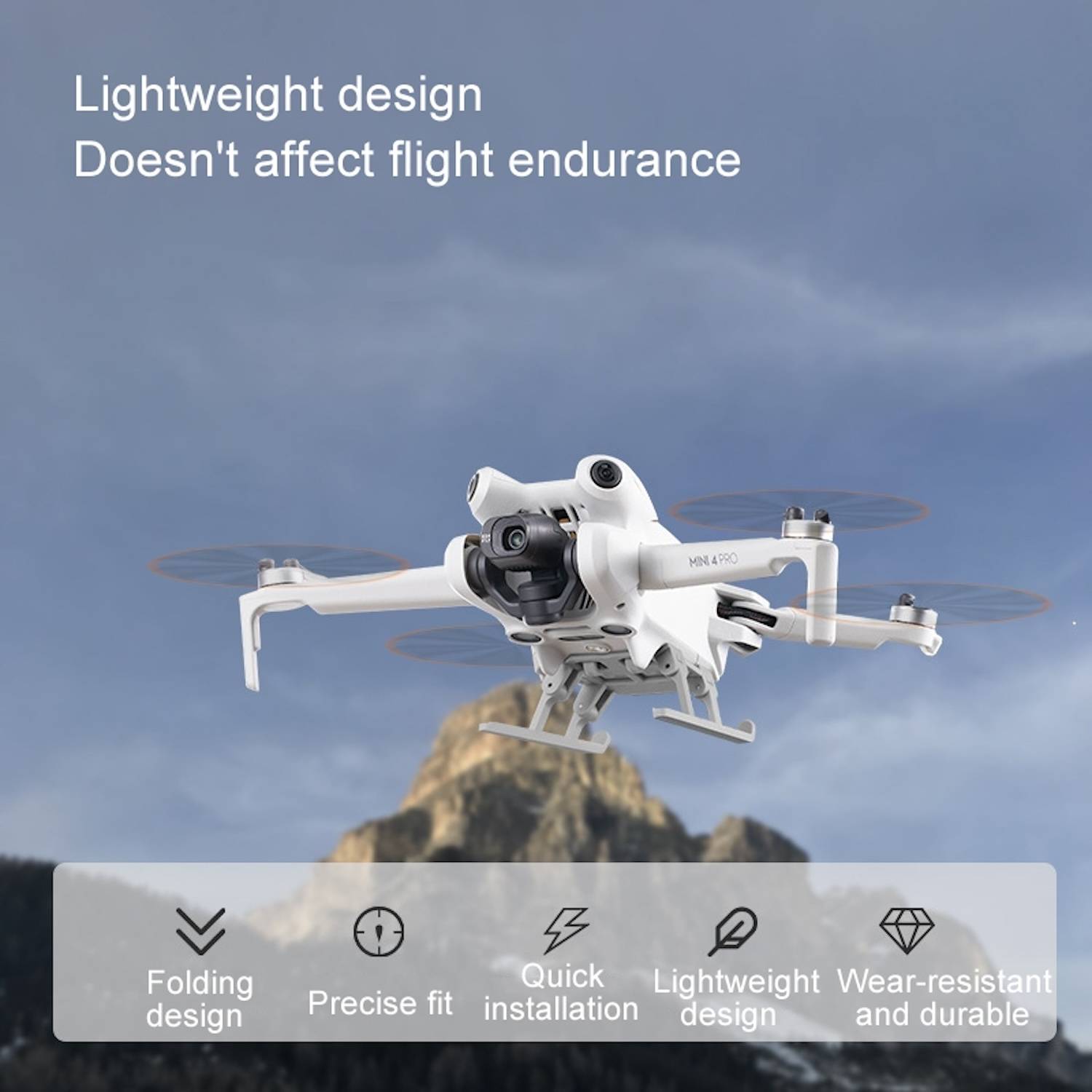 Für DJI Mini 4 Pro Drohne Faltbares Landegestell Kickstand Gimbal Schutz Zubehör