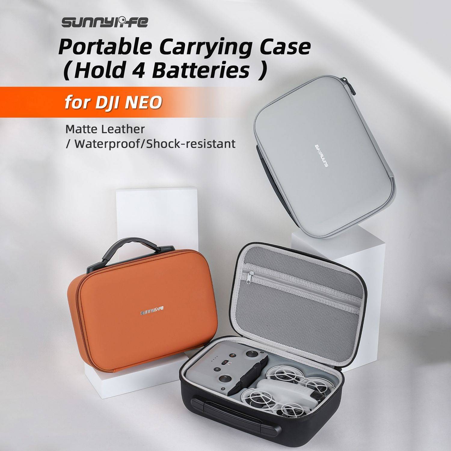 Für DJI Neo Sunnylife Tragetasche Aufbewahrungskoffer Drohne und Zubehör Orange