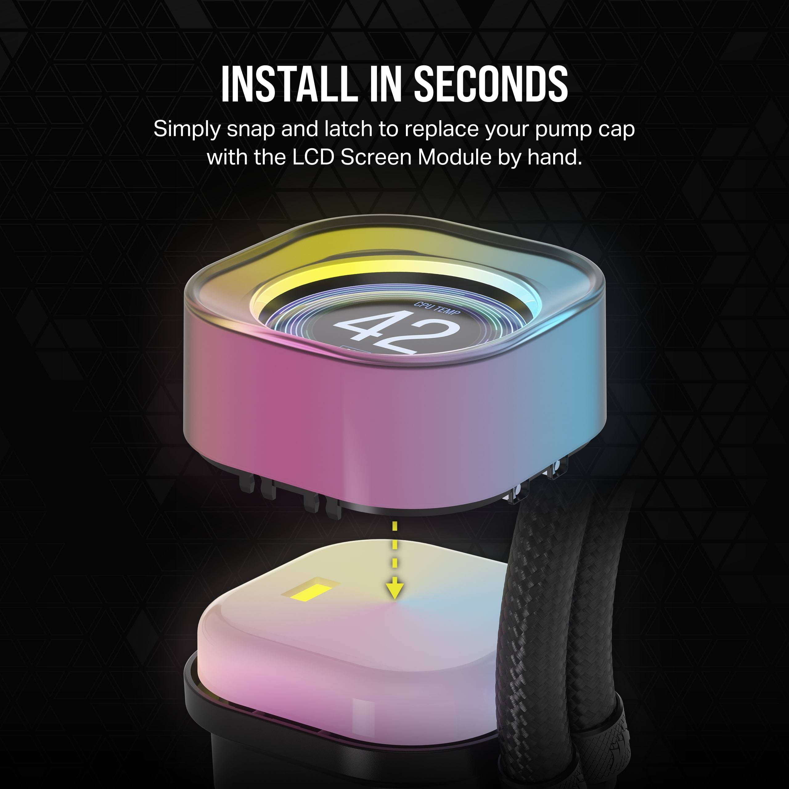 CORSAIR WAK iCUE LINK AIO LCD Screen Module, Black Multimedia-Technik Wasserkühler