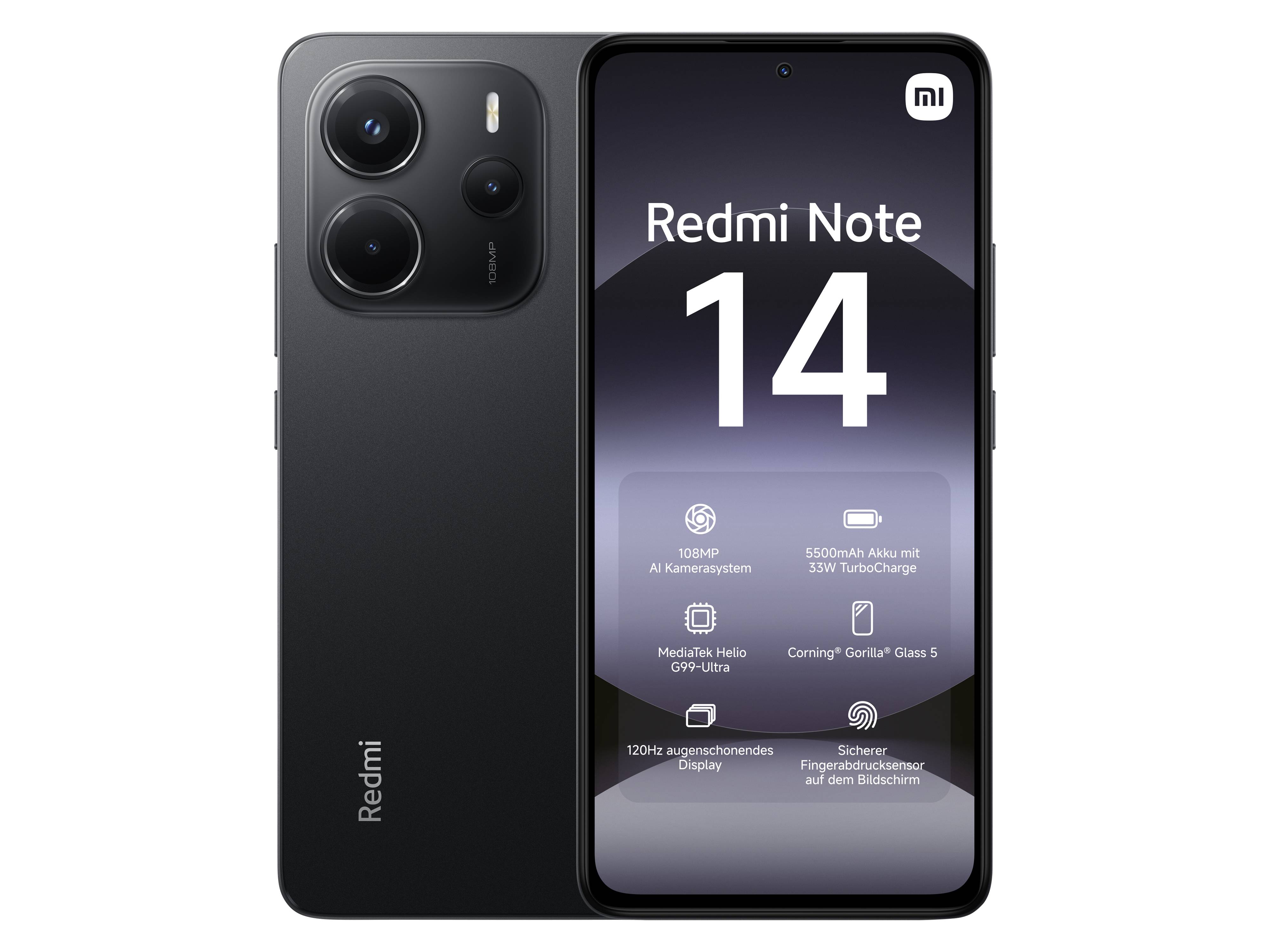 XIAOMI Smartphone Redmi Note 14 4G 128GB midnight black