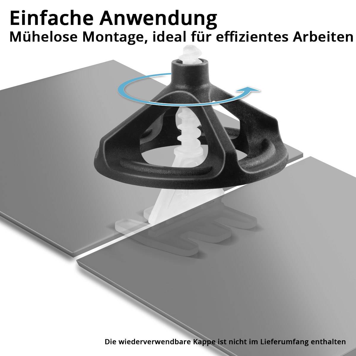 STAHLWERK 3 x Fliesen-Nivellier-System 200-teilig Zuglasche mit Gewinde