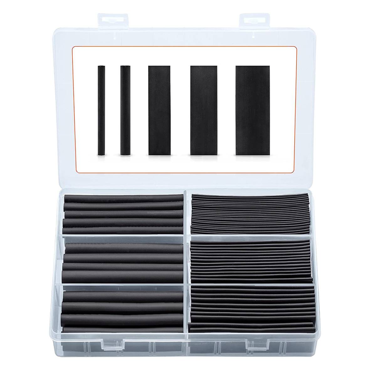 Schrumpfschlauch Sortiment Schwarz 4:1 Ratio mit Kleber Doppelwandig 95 Stück 89mm Länge Verschiedene Durchmesser