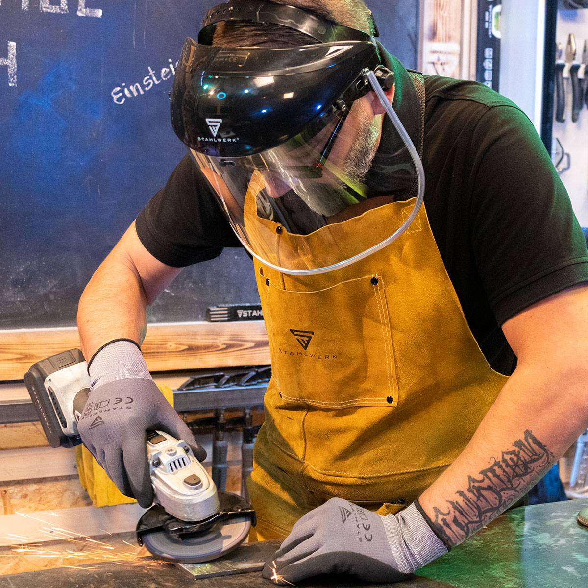 STAHLWERK 2 x Gesichtsschutz mit Visier Schleifmaske Schutzvisier Gesichtsschild