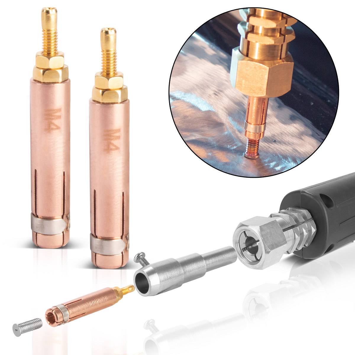 STAHLWERK 2 x Punktschweißelektrode M4 Bolzen Ausbeulspotter Smart Repair