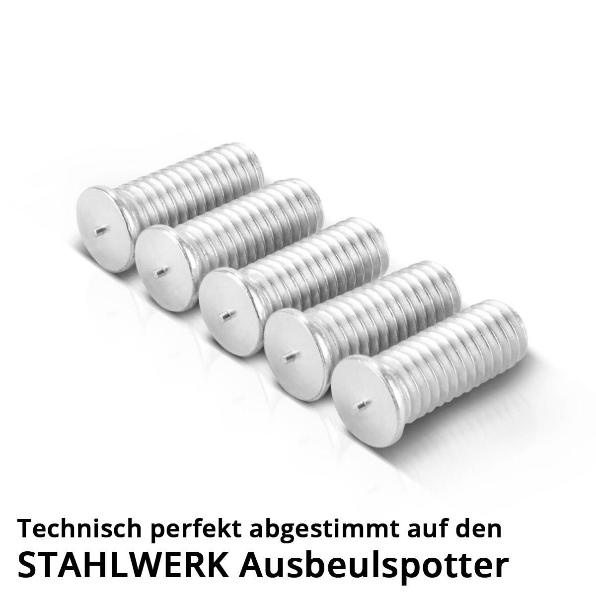 STAHLWERK 2 x Alu Schweißbolzen M6 100er Set Smart Repair Ausbeulspotter Zubehör