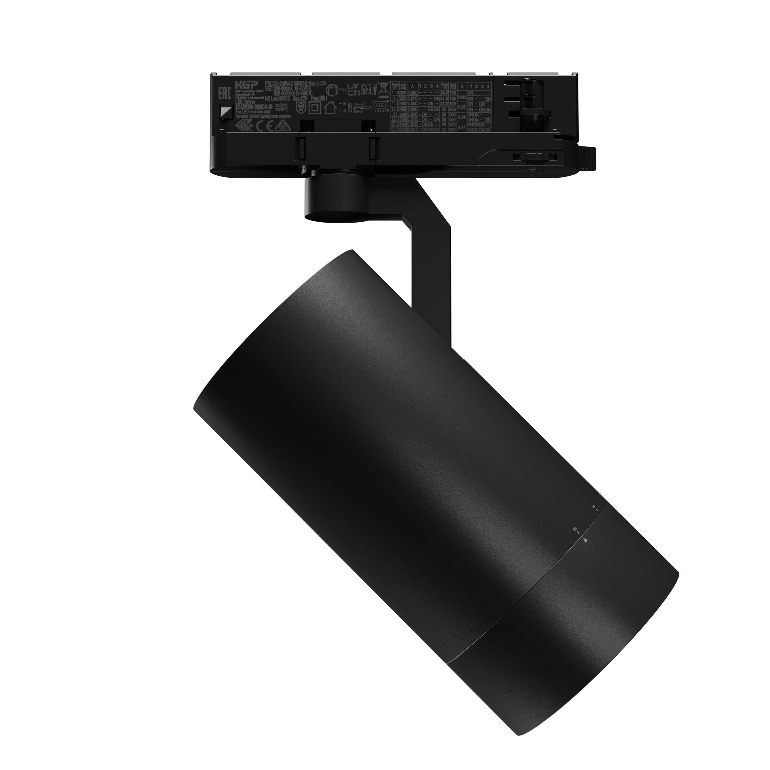 Spectrum LED 3-Phasen Stromschienenstrahler PAVA 2 19-42W 1800-3200lm schwarz 20-45° Neutralweiß 4000K