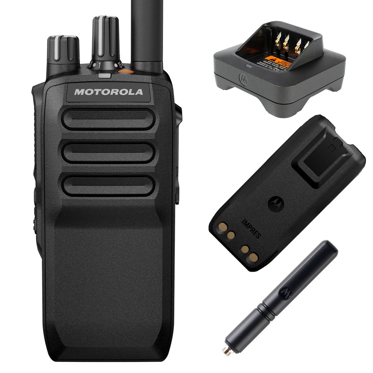 Motorola R5 Handfunkgerät UHF NKP Antenne Akku Ladegerät MDH07RDC9VA1AN
