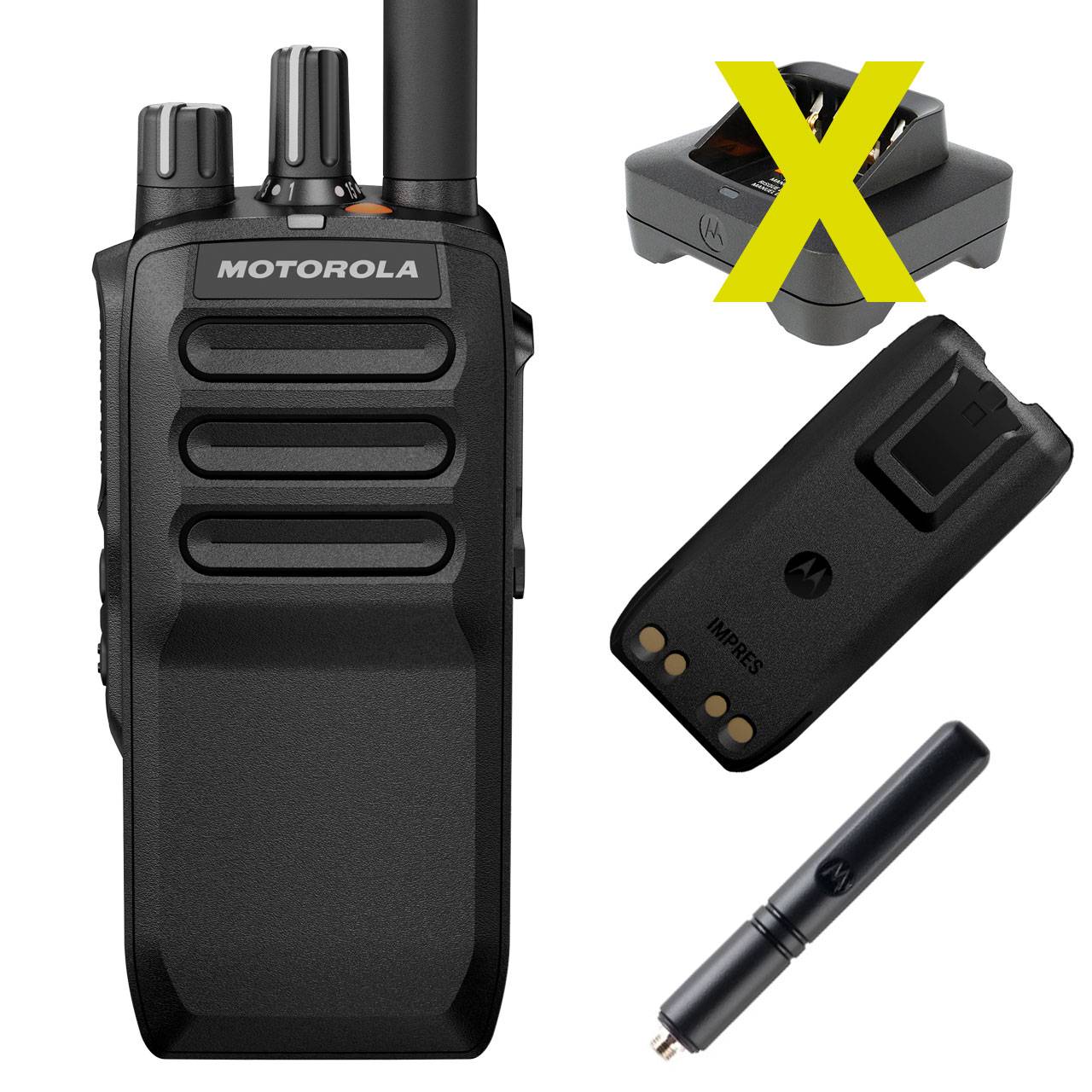 Motorola R5 Handfunkgerät VHF NKP Antenne Akku MDH07JDC9VA1AN